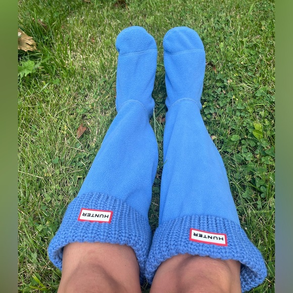 Hunter Boot Liner Socks Women’s Blue Fleece Warm for Winter! - Picture 5 of 10